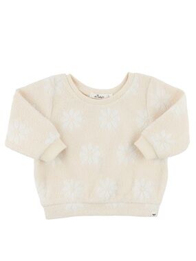 oh baby! Sculpted Terry Brooklyn Boxy Sweatshirt - Flowers - Straw 
Size 2-3y